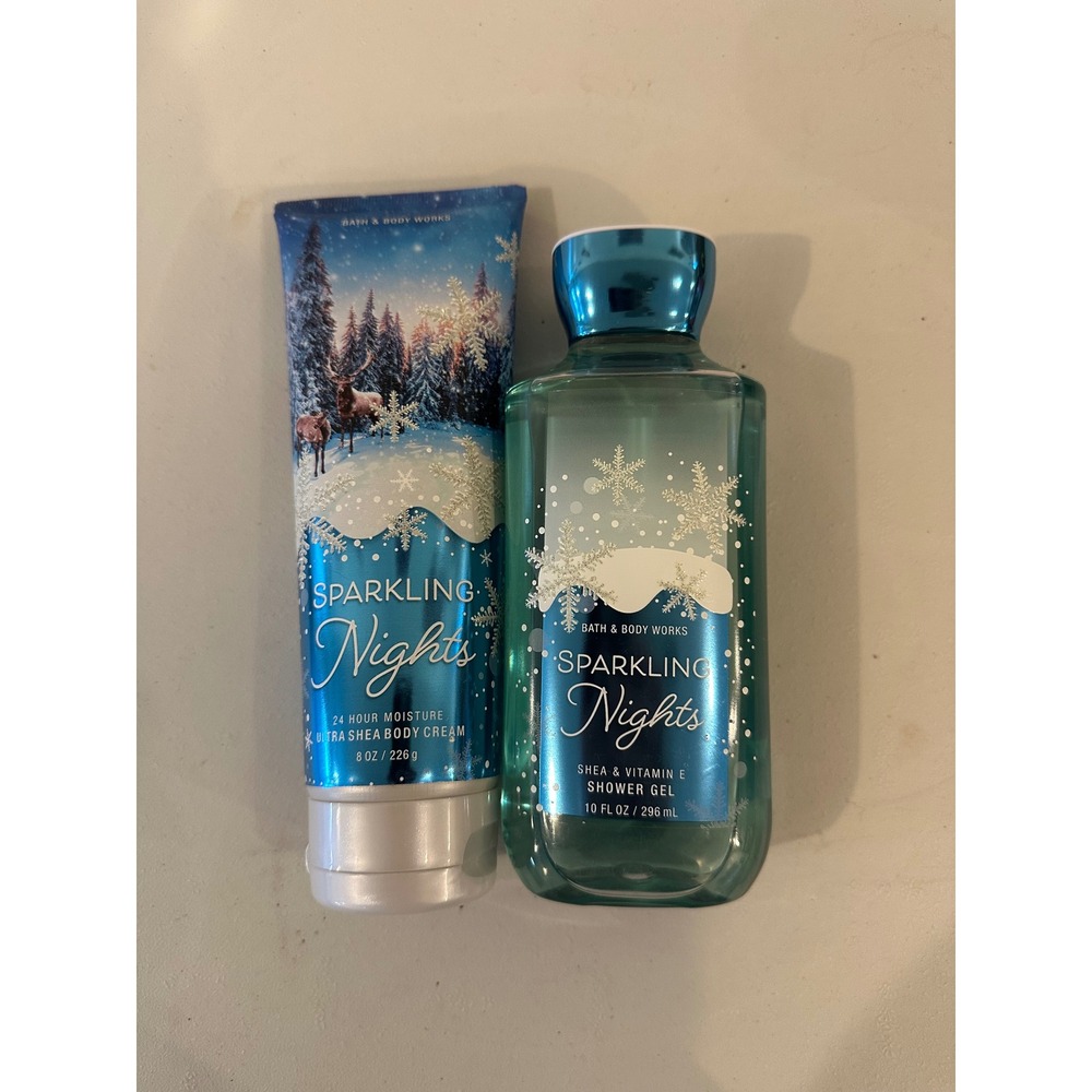 Bath and Body Works Sparkling Nights Shower Gel and Body Cream Set 2 Piece
